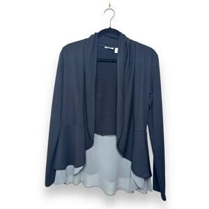 Logo Lounge Lori Goldstein Peplum / Waterfall Cardigan Black / Gray Size XS